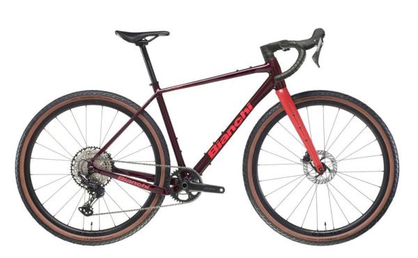 BIANCHI ARCADEX AL GRX610/822 1X12SP SM Burgundy / Coral Red Full Glossy