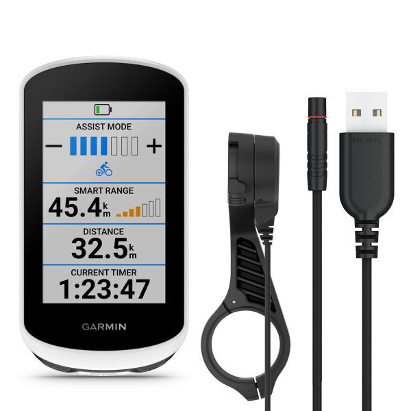 Garmin Edge&reg; Explore 2 Power Mount Bundle, Includes Power Pin Connectors and USB-A Cable